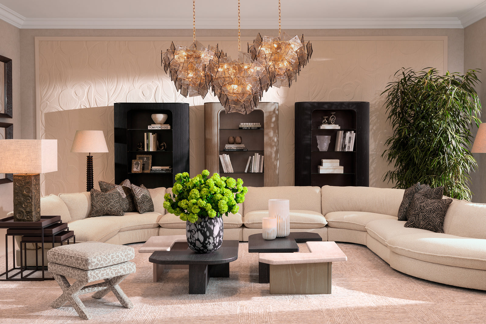 Styled room with products