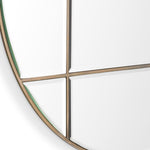 Eichholtz Mirror Beaumont round design segments the bevelled mirror glass, breaking up the reflective plane and enhancing the traditional