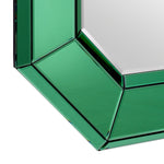 Eichholtz Mirror le Sereno green mirrored glass sculpted in an unusual octagonal shape. Mirror le Sereno Crafted by Eichholtz