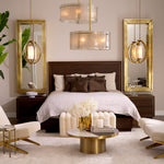 Eichholtz Mirror Magenta rectangular L deepened frame of this bevelled wall mirror comes in a vintage brass finish, making this