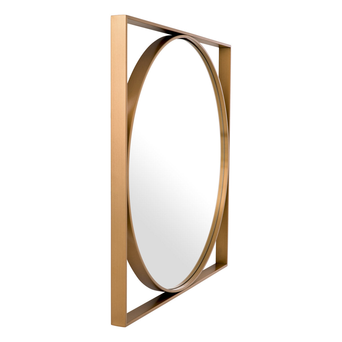 Eichholtz Mirror Montauk Mirror. The sleek antique brass finish frame combines straight and circular lines and is easy