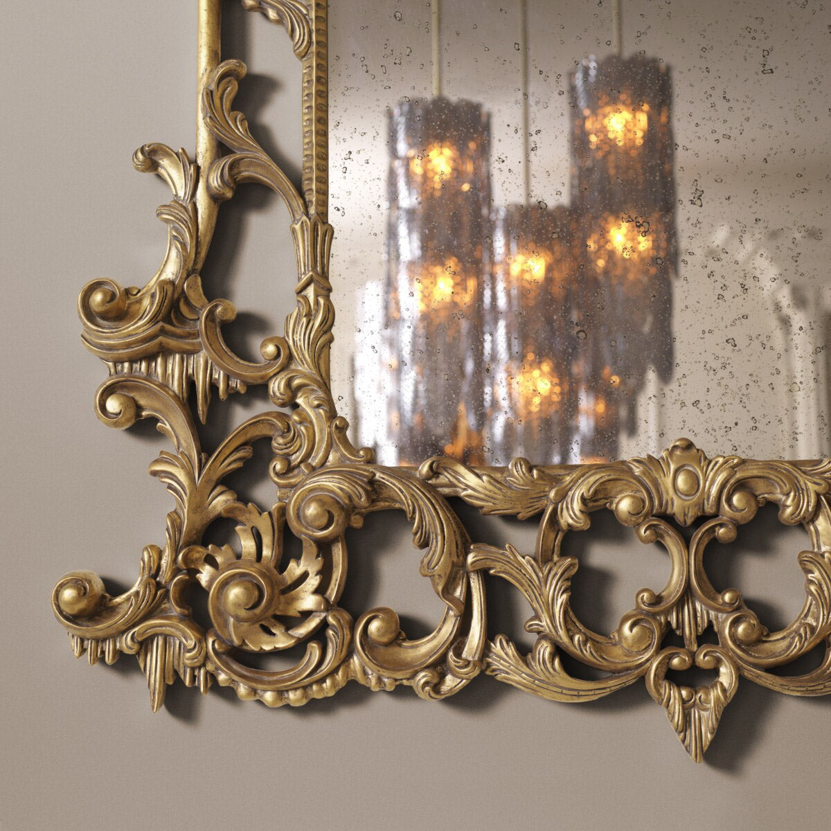 Eichholtz Mirror Rococo Inspired by The Met, this mirror boasts an antique gold finish and antique mirror glass.