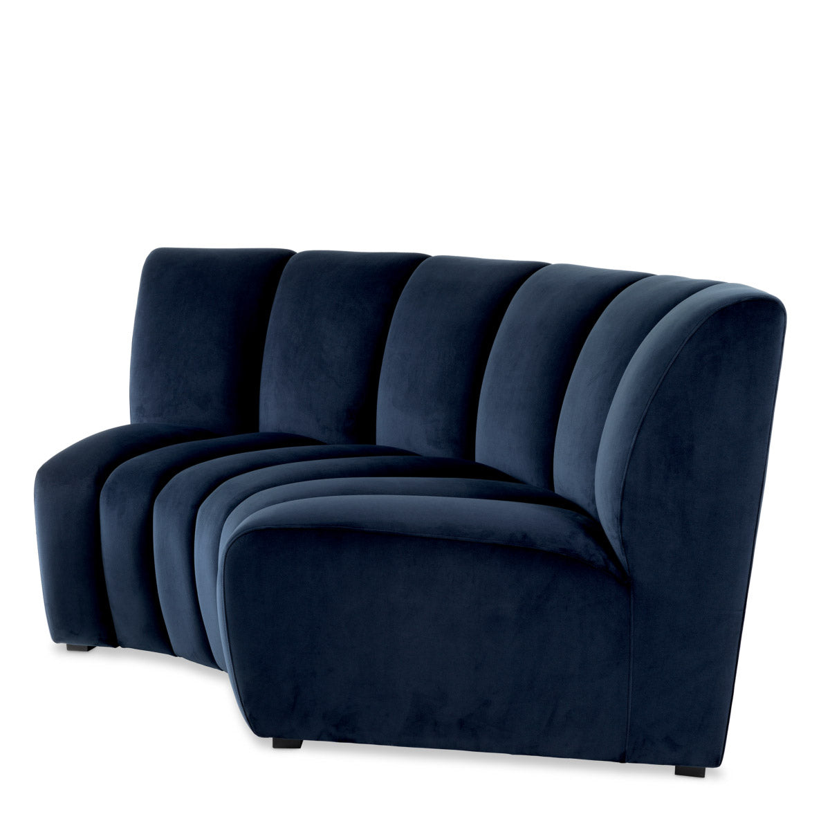 Eichholtz Modular Sofa Lando corner or a snug C-shaped seater. This round corner piece in Savona midnight blue is a
