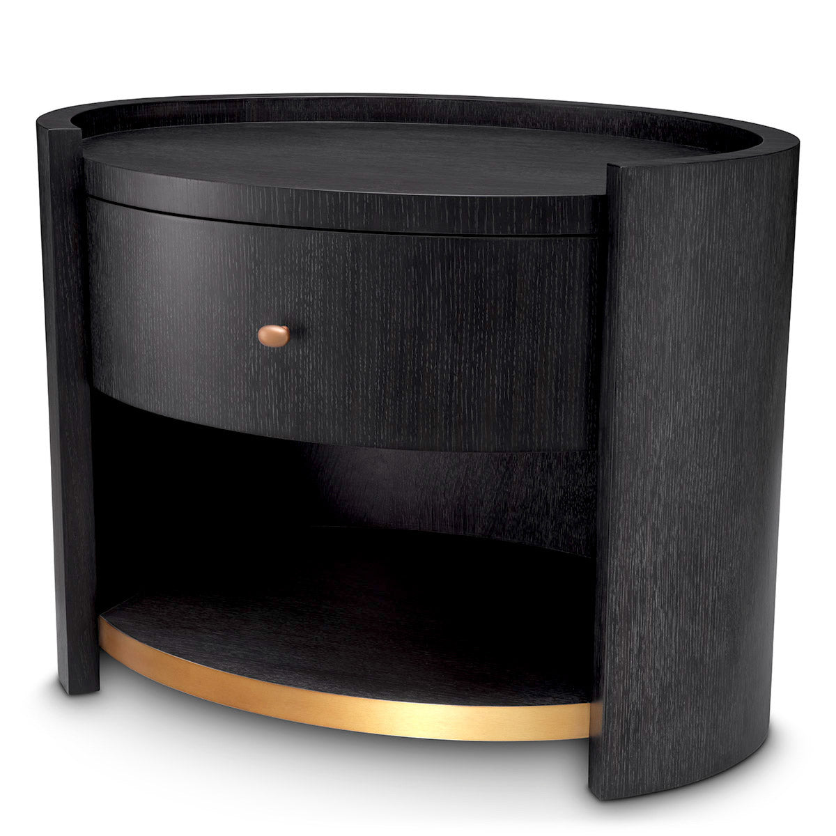 Eichholtz Nightstand Rosemberg Introducing the Rosemberg Bedside Table, a contemporary marvel crafted with a charcoal grey oak veneer