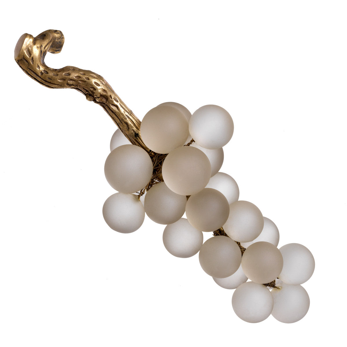 Eichholtz Object French Grapes are crafted from coloured glass, and the casted brass branch has a vintage brass finish
