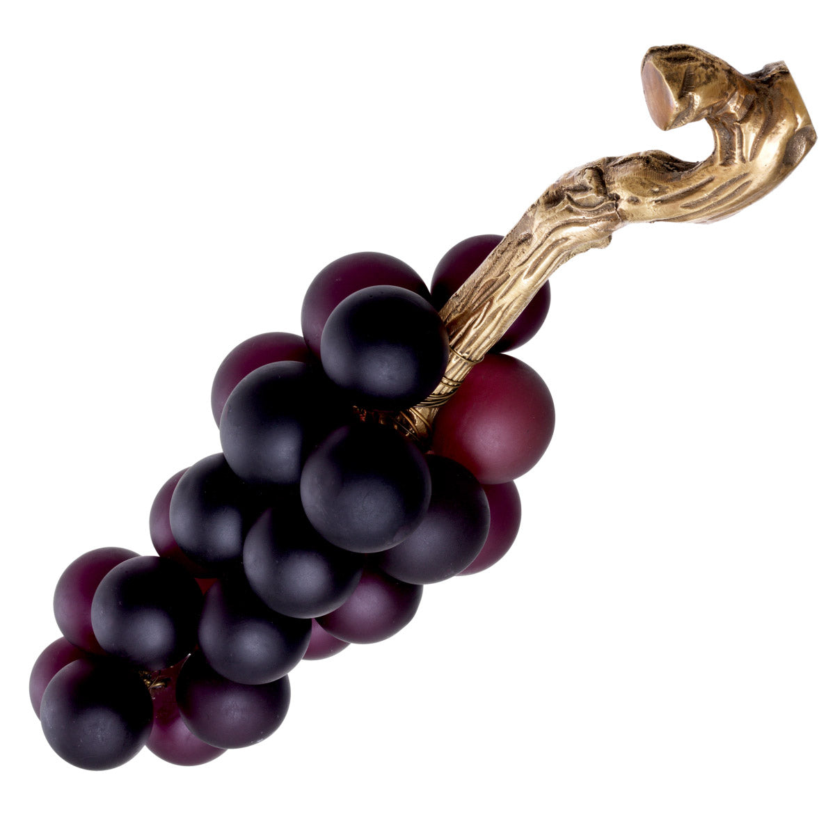 Eichholtz Object French Grapes are crafted from purple glass, and the casted brass branch is accented by a vintage