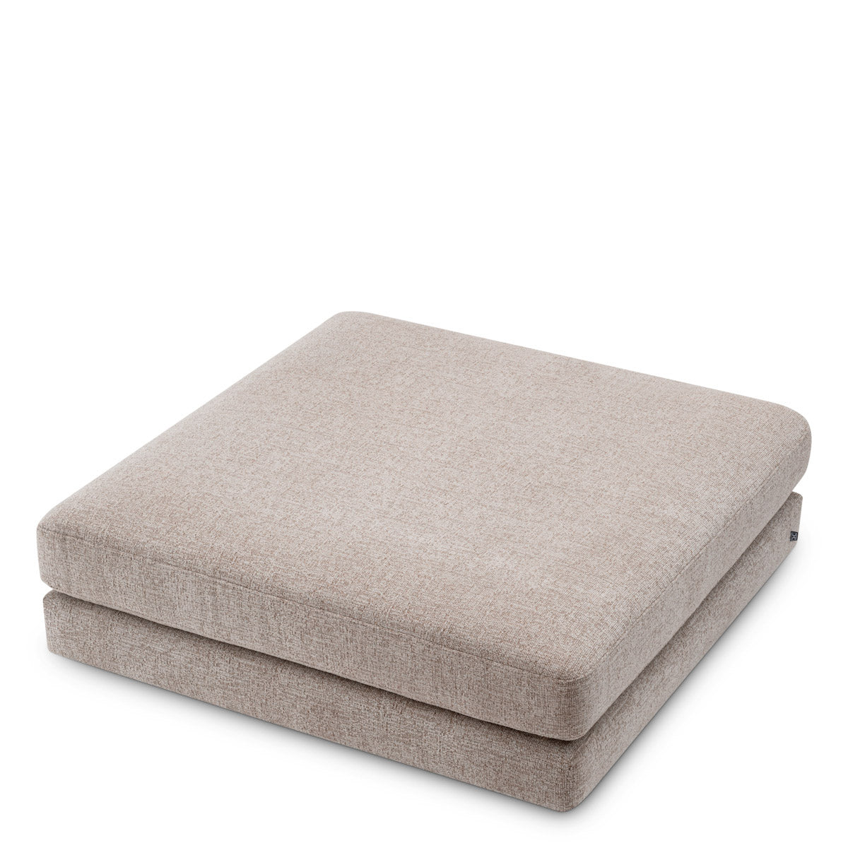 Eichholtz Ottoman Lounge Club greige fabric, complemented by sleek black feet. Crafted to redefine comfort and style, this exclusive