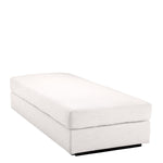 Eichholtz Ottoman Vista Grande Avalon white upholstery and black base. Ottoman Vista Grande Crafted by Eichholtz this ottoman pairs