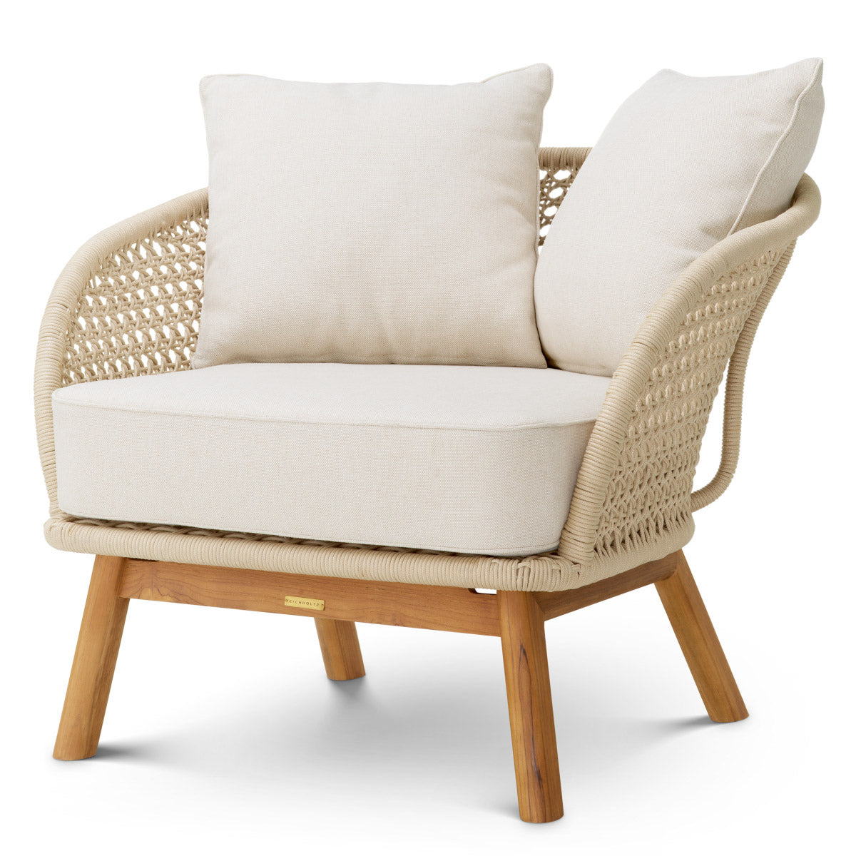 Eichholtz Outdoor Chair Trinity Elevate your outdoor sanctuary with the Outdoor Chair Trinity in cream weave and viola sand.