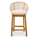 Eichholtz Outdoor Counter Stool Trinity crafted with Flores off-white finish and natural teak exudes timeless sophistication. The luxurio...
