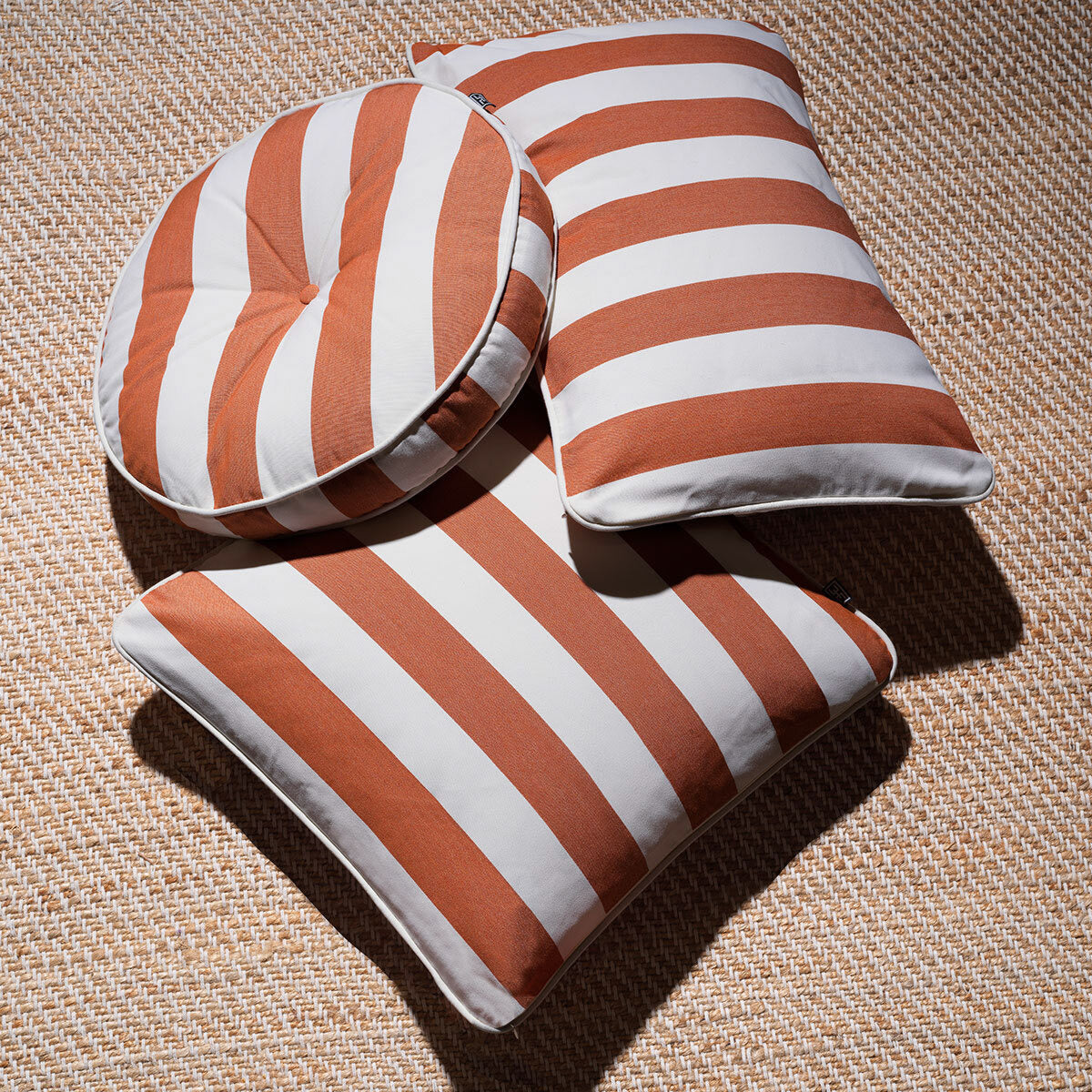 Eichholtz Outdoor Cushion Florent Square stripes. This Eichholtz scatter makes outdoor dining chairs comfortable in the garden or deck. The