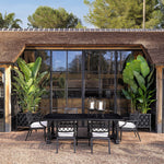 Eichholtz Outdoor Dining Table Bell Rive conservatory, veranda, patio or garden. With its sophisticated look and matte black finish frame...