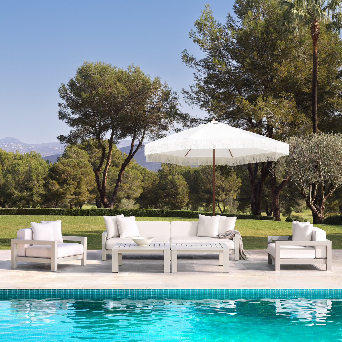 Eichholtz Outdoor Sofa Cap-Antibes your outdoor dÃ©cor. This luxurious sofa is expertly crafted from durable aluminium and provided with