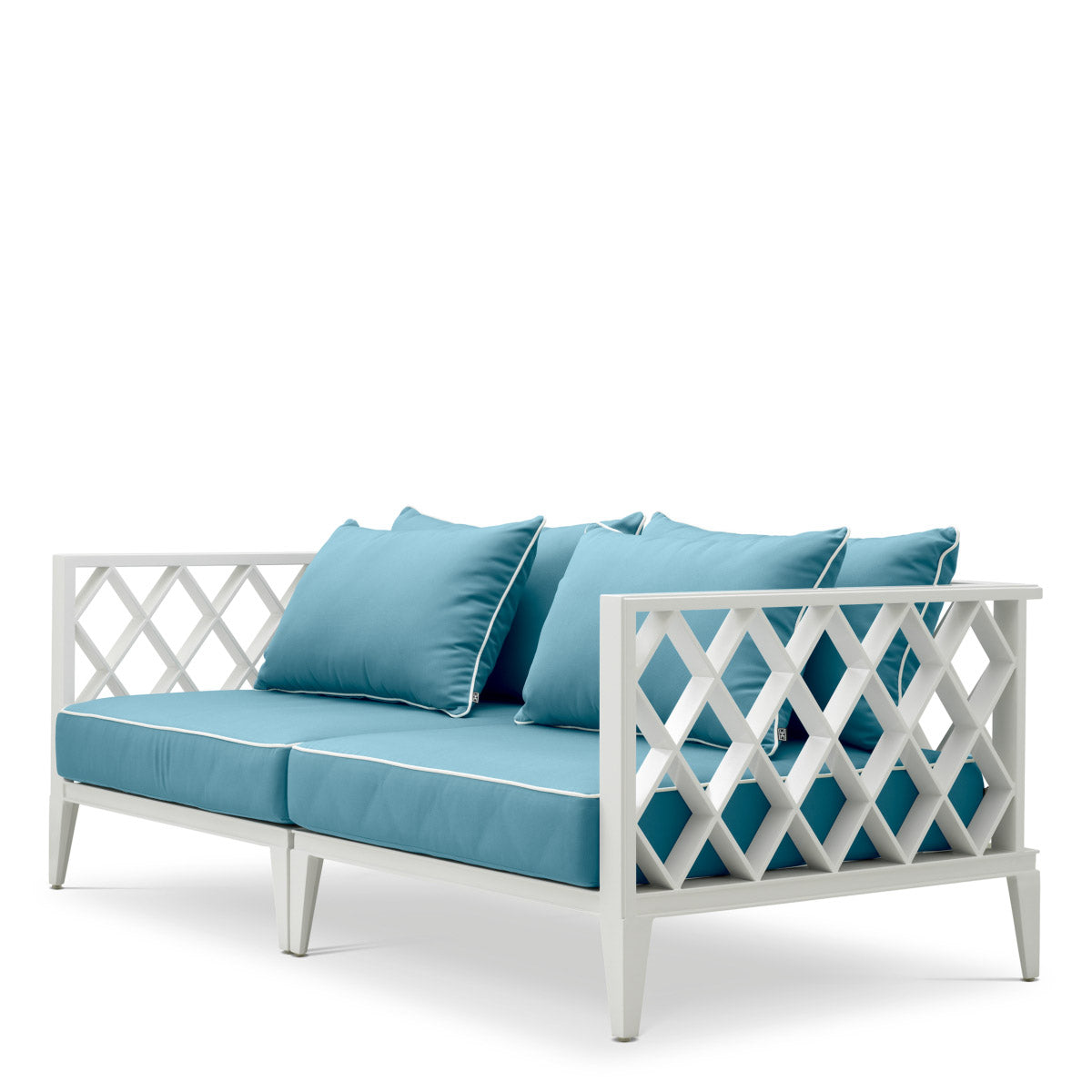 Eichholtz Outdoor Sofa Ocean Club S beauty in their outdoor oasis. The Sunbrella cushion covers are finished with contrast piping. This