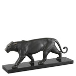 Eichholtz Panther on marble base Invite a striking visual presence into your design scheme with the bronze patina Panther sculpture.
