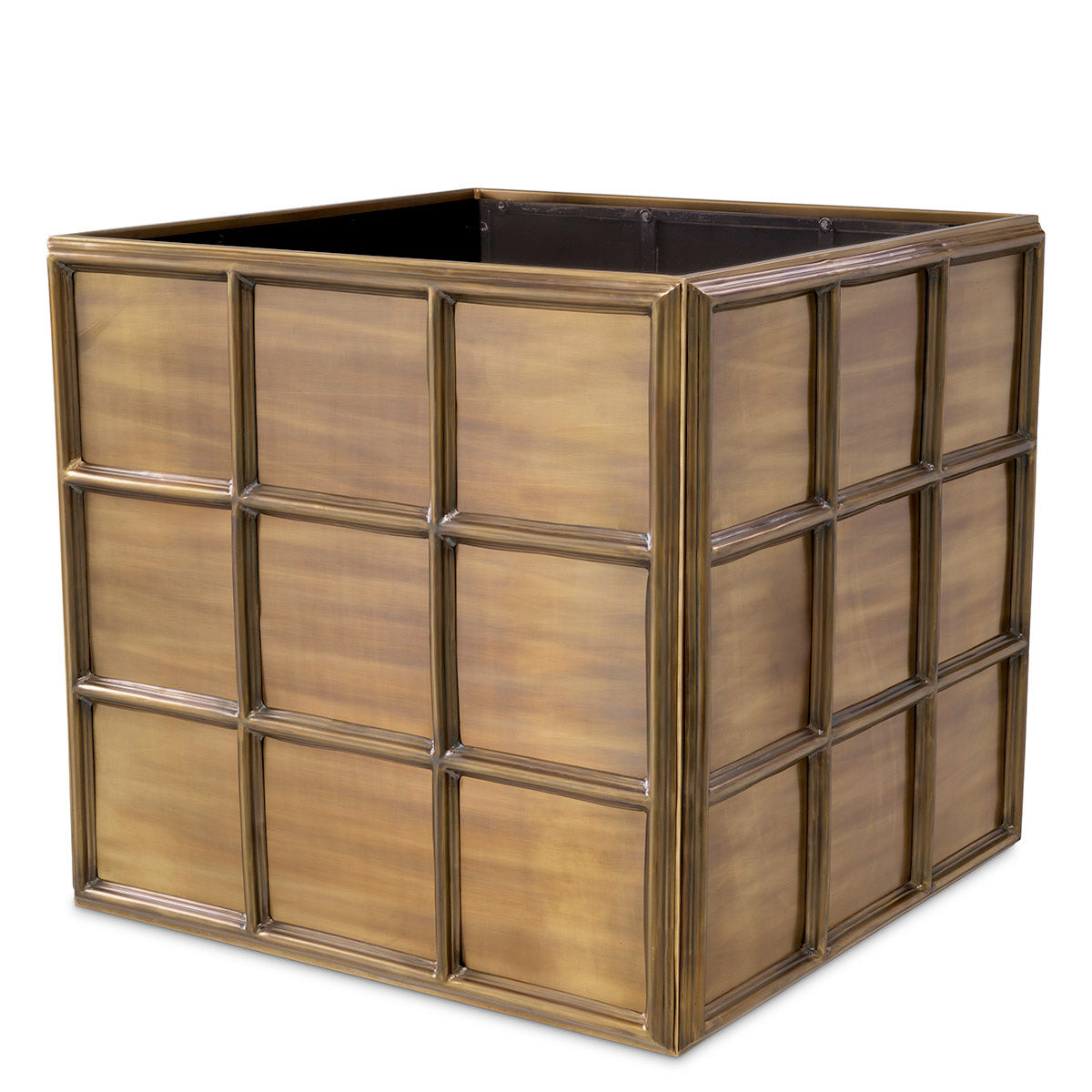 Eichholtz Planter Grid L Introducing the versatile Planter Grid, where vintage elegance meets functional design. With its vintage brass