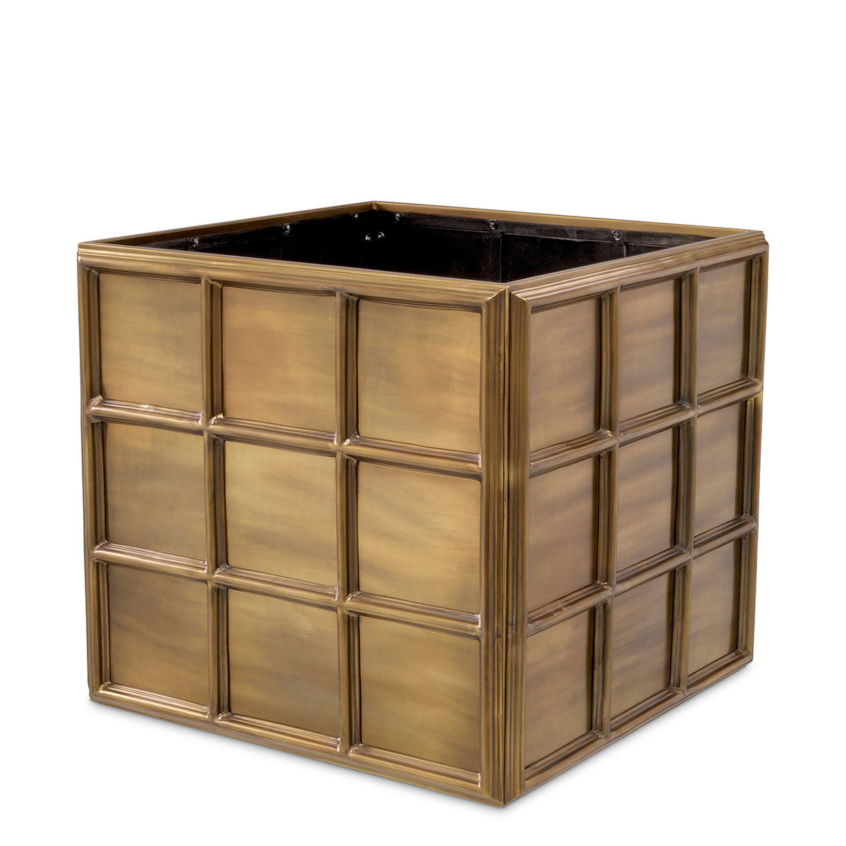 Eichholtz Planter Grid M Introducing the versatile Planter Grid, where vintage elegance meets functional design. With its vintage brass
