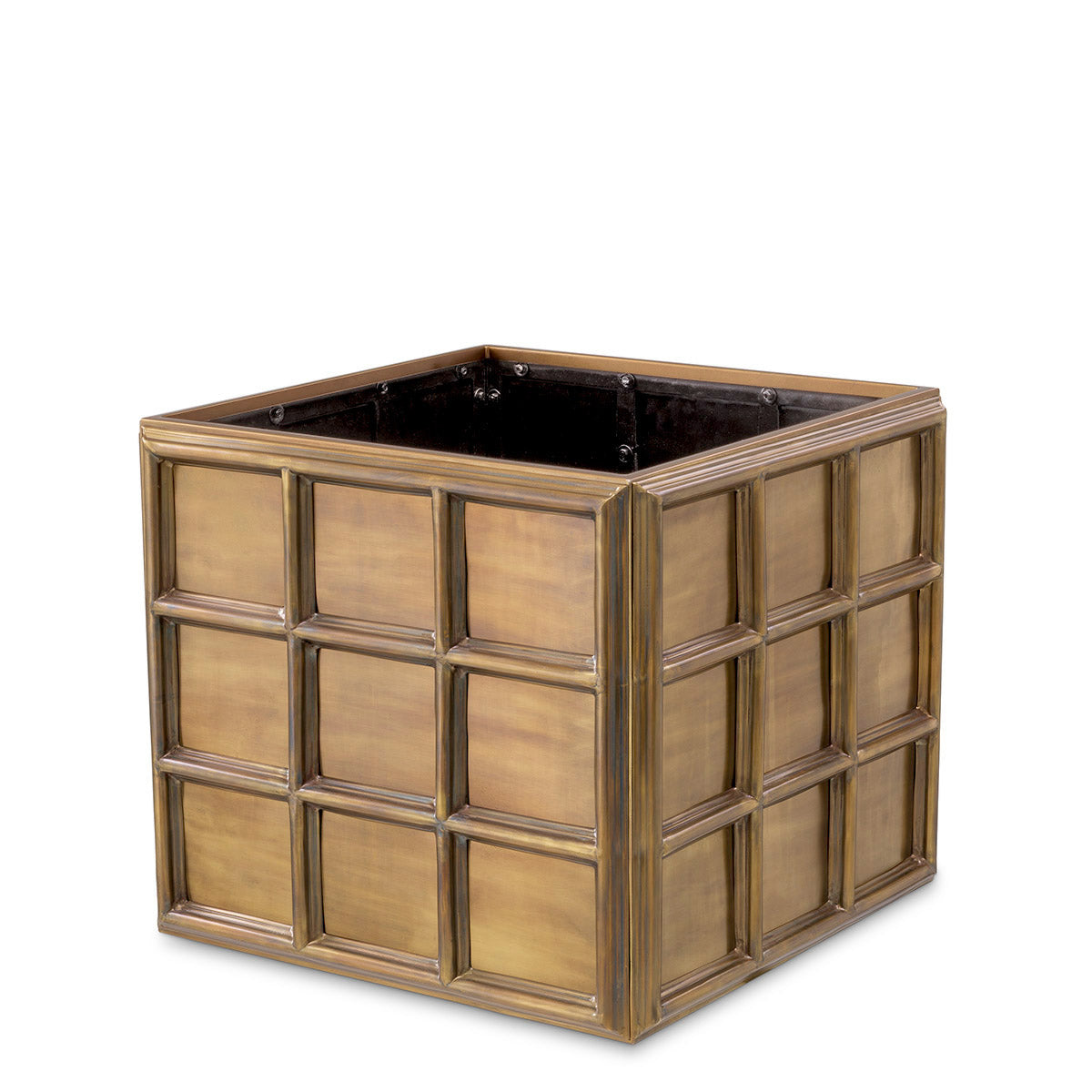 Eichholtz Planter Grid S Introducing the versatile Planter Grid, where vintage elegance meets functional design. With its vintage brass