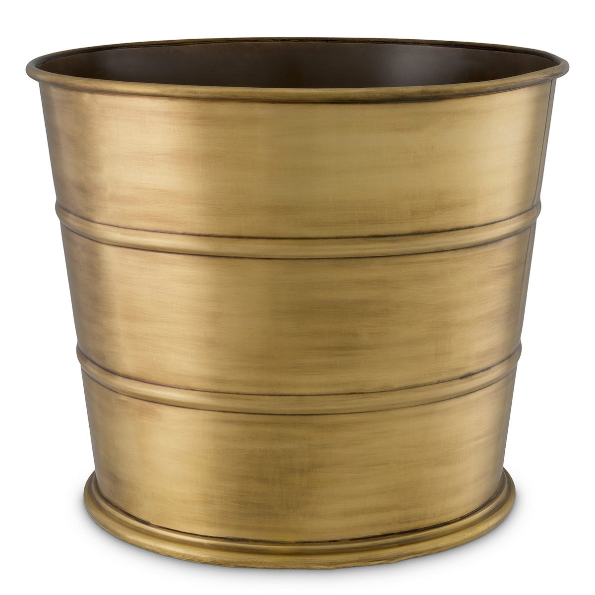 Eichholtz Planter Hortus Introducing the Hortus Vintage Brass Finish Planter, a masterpiece of timeless elegance. Adorned in a