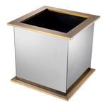 Eichholtz Planter Moorea planter box has smoked glass mirrors on the sides and a base and rim with