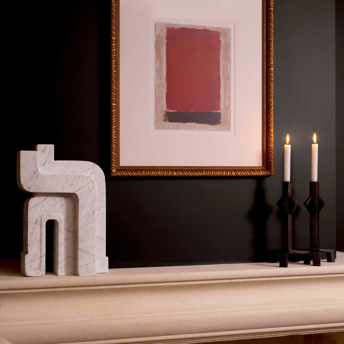 Eichholtz Print Abstract Art by ClÃ©ment Garnier set of 2 gold-finished frames. These pieces, each a testament to Garnier's refined aesth...