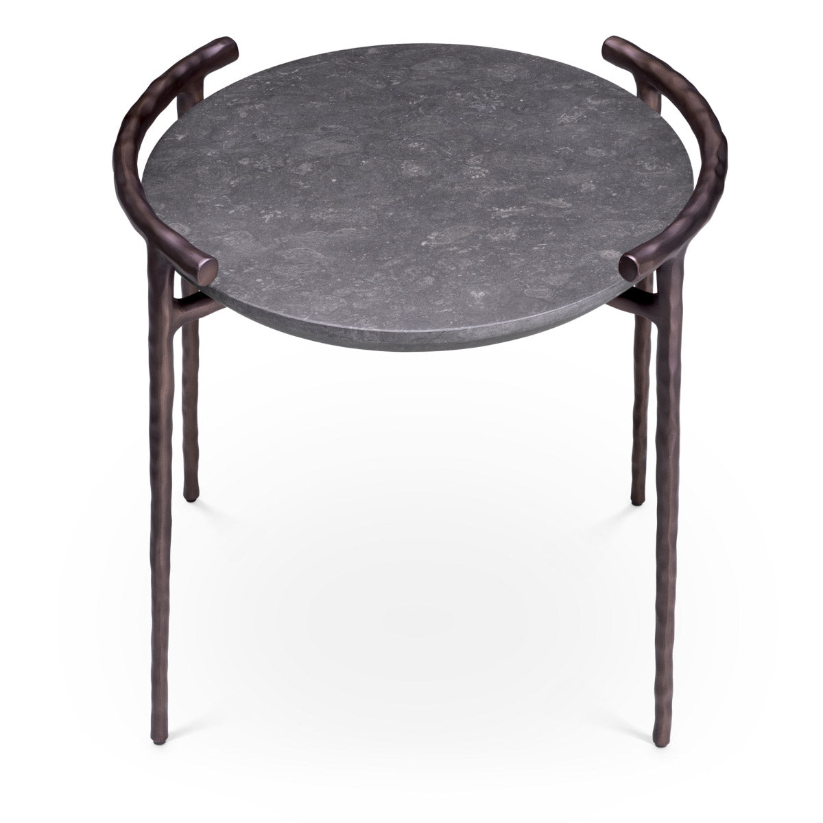 Eichholtz Side Table Arca truly one-of-a-kind. The bronze finish on the hammered legs adds a touch of elegance and
