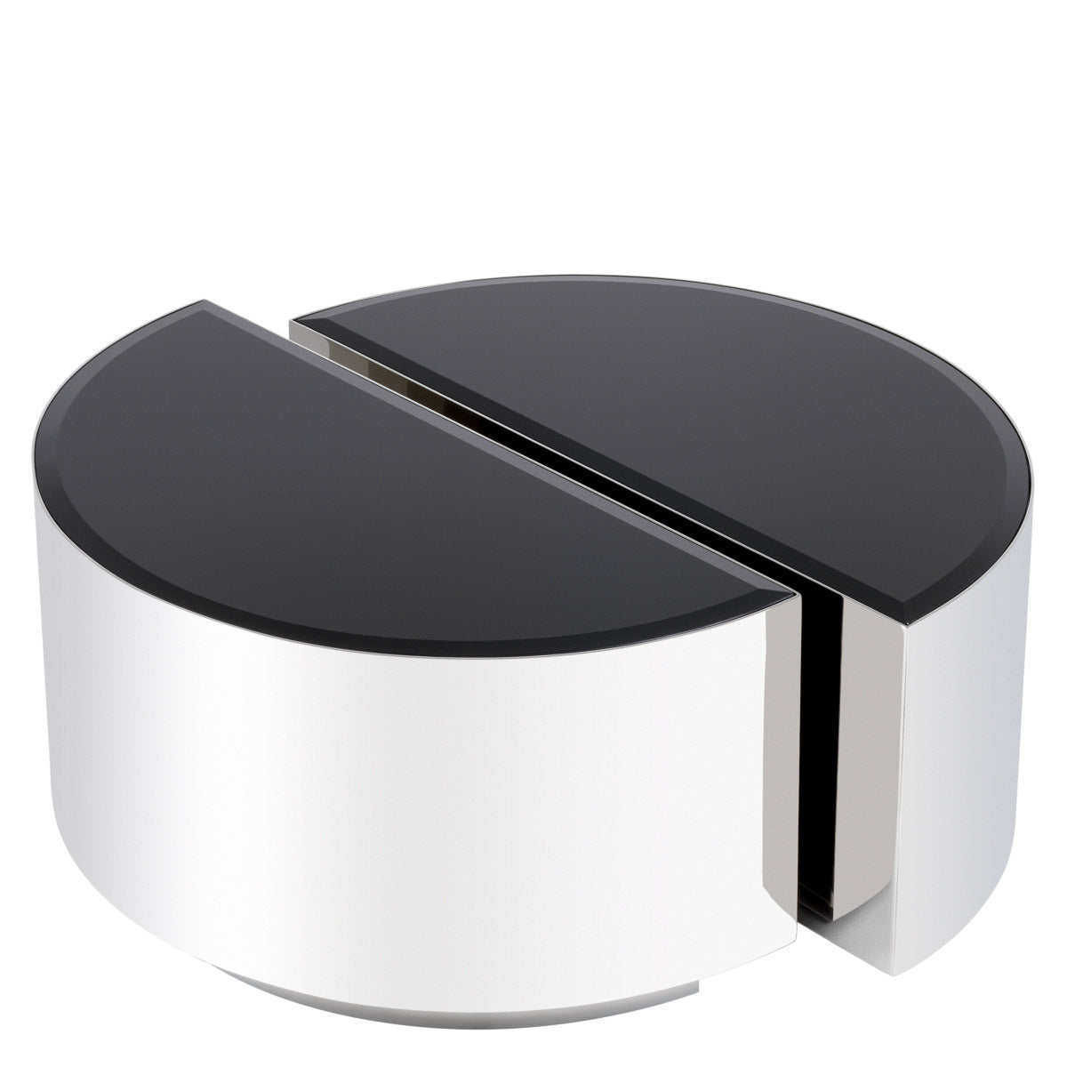 Eichholtz Side Table Astra set of 2 layout options. Each table has a base of polished stainless steel and a half round