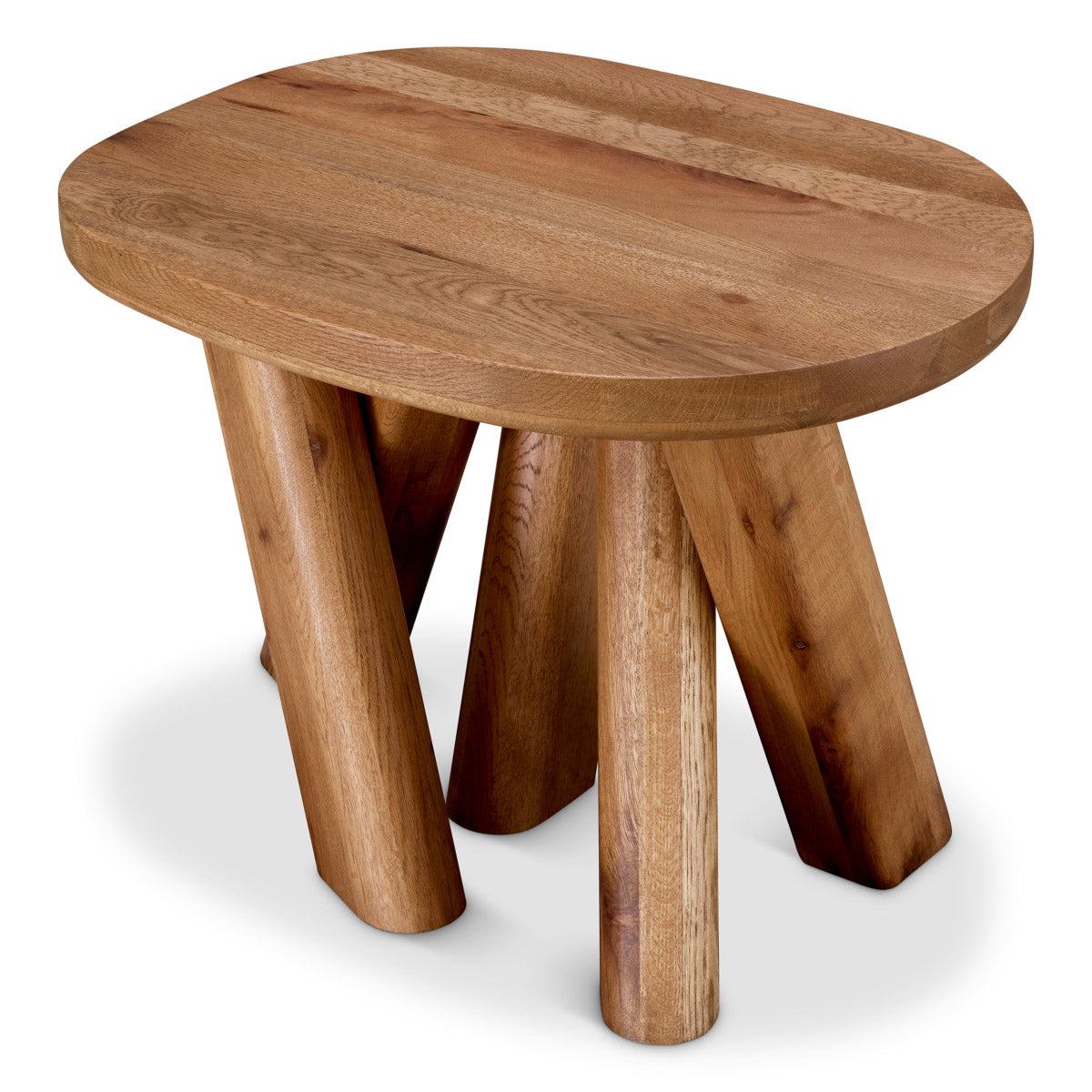 Eichholtz Side Table Bayshore quality. The table's unique design features a round top and three legs that blend seamlessly,