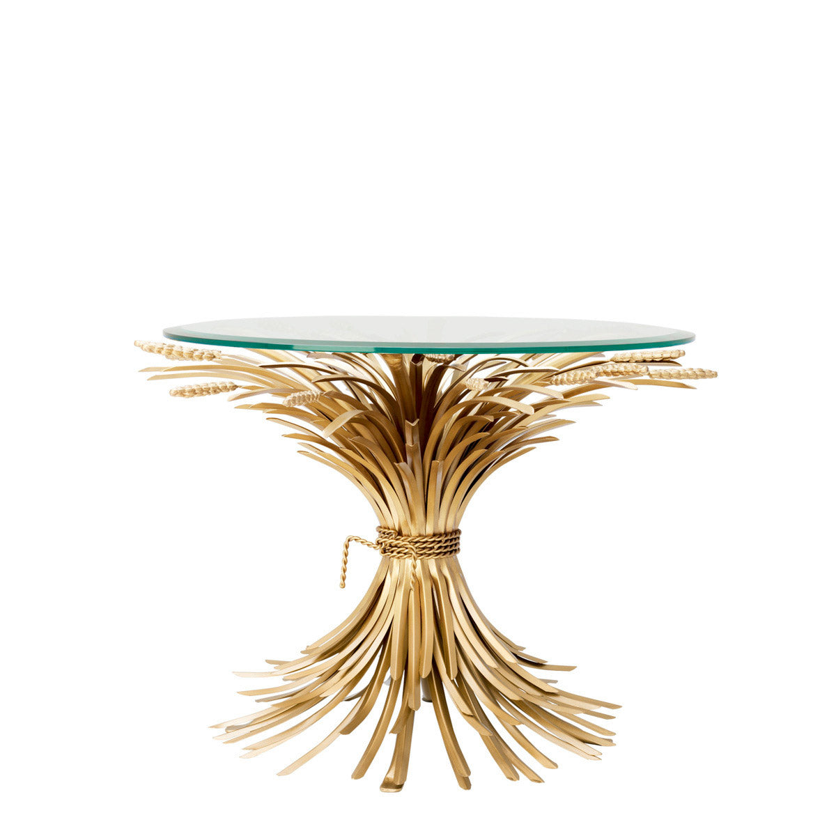 Eichholtz Side Table Bonheur Sculpted from iron in an antique gold finish, the dazzling Bonheur Side Table¸ 80