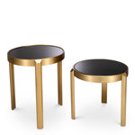 Eichholtz Side Table Buena set of 2 black glass top. Side Table Buena set of 2 Crafted by Eichholtz this side table