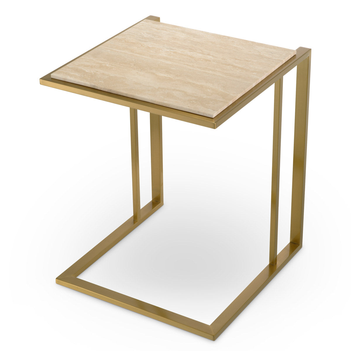 Eichholtz Side Table Cocktail finish. This exclusive piece from the furniture brand's signature collection showcases a travertine top, ma...