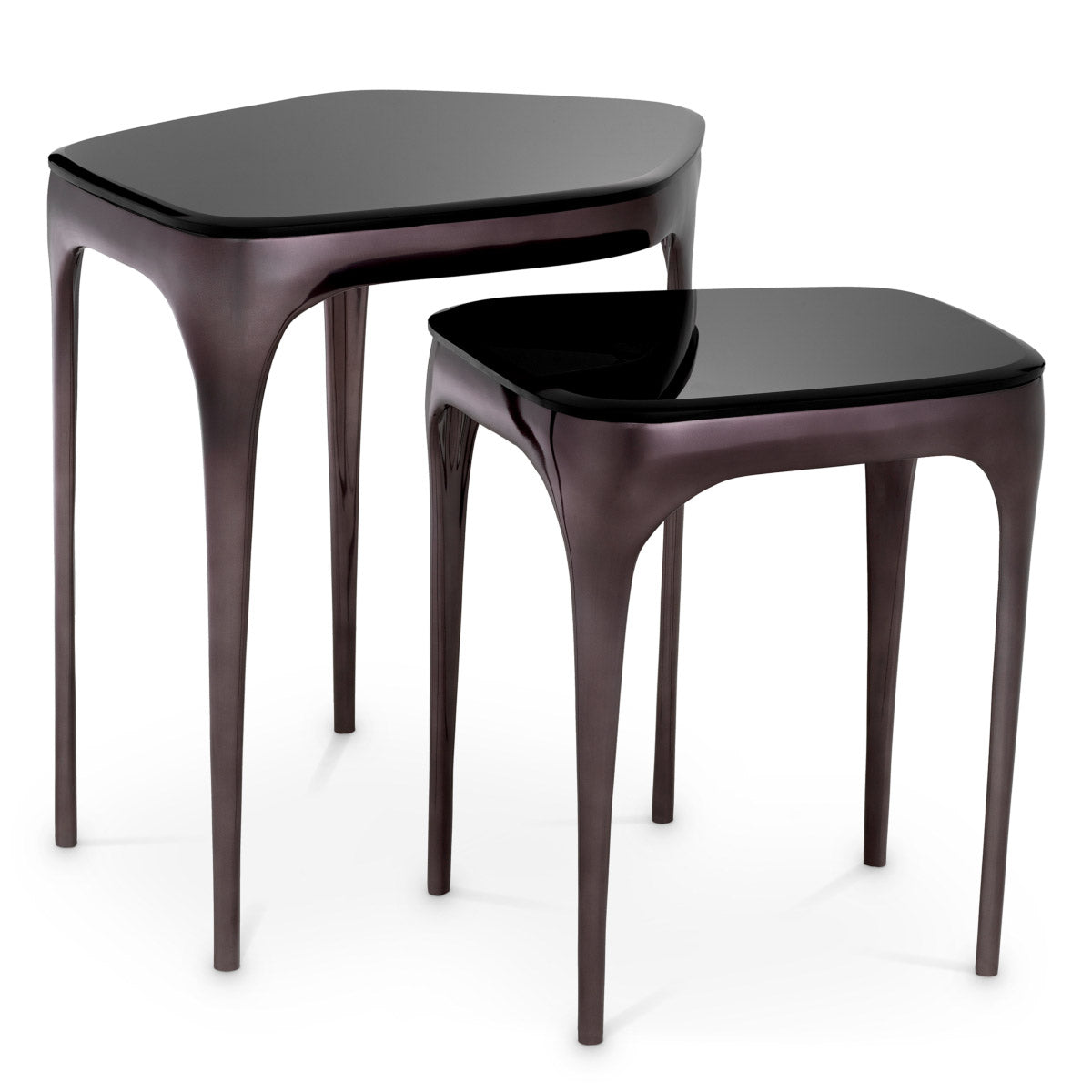Eichholtz Side Table Deacon set of 2 The Deacon Side Table set of 2 showcases a sleek and modern design with a