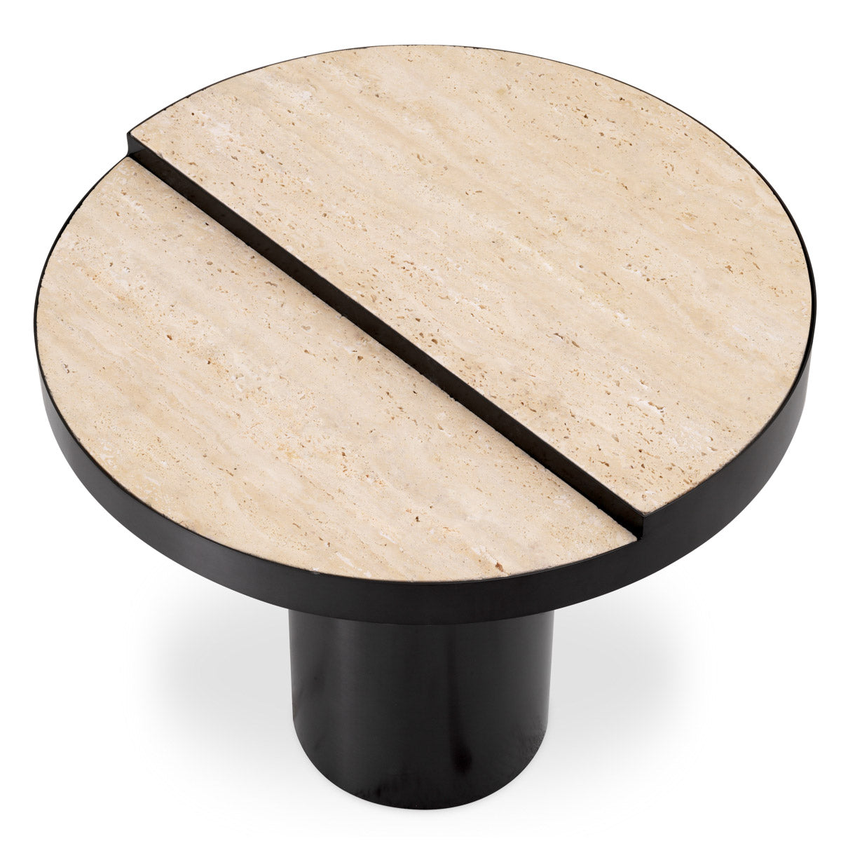 Eichholtz Side Table Excelsior tabletop elevates it to new heights as each piece of travertine boasts its own exquisite