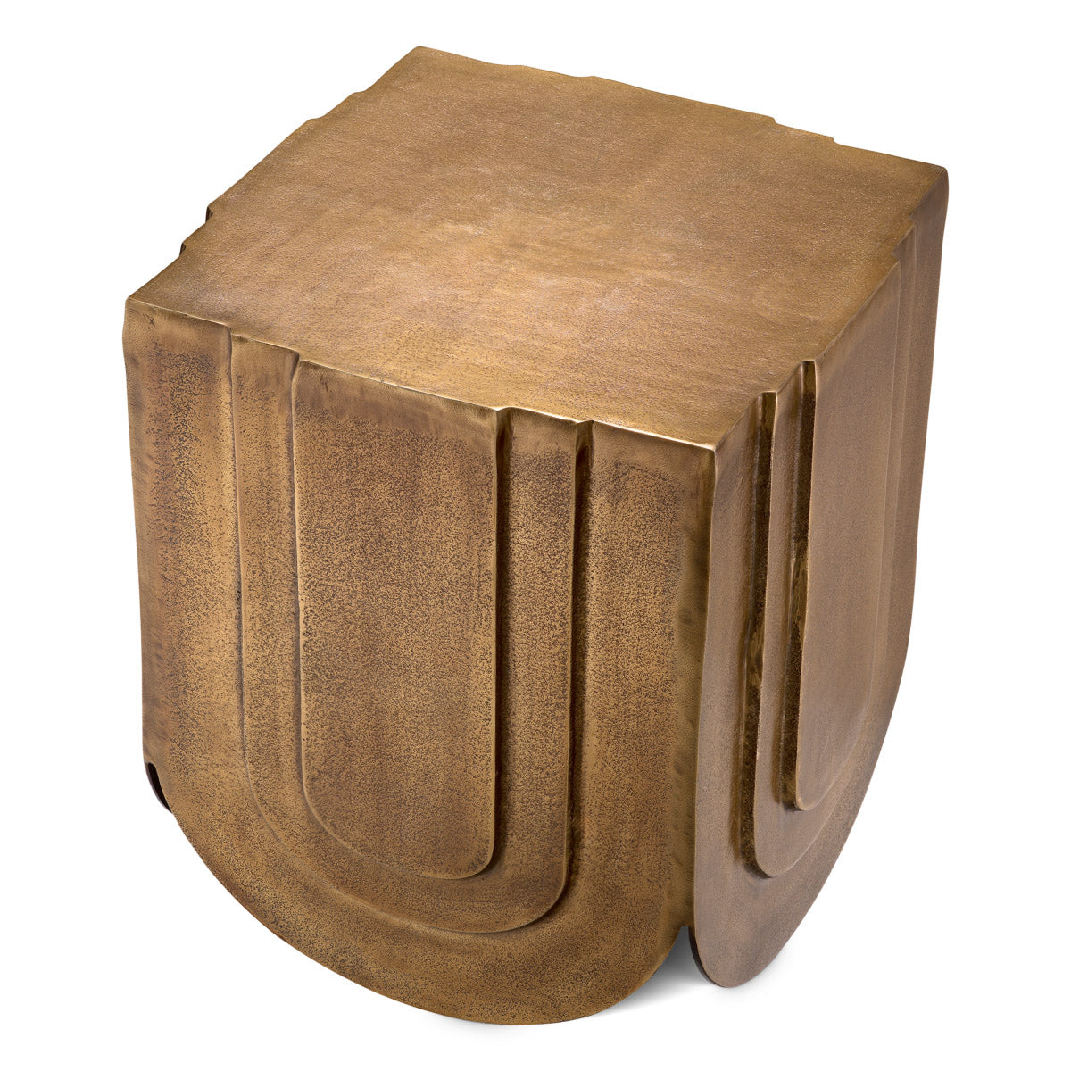 Eichholtz Side Table Gubbio with an exquisite antique brass finish. Ideal for enhancing living or bedroom spaces, this table