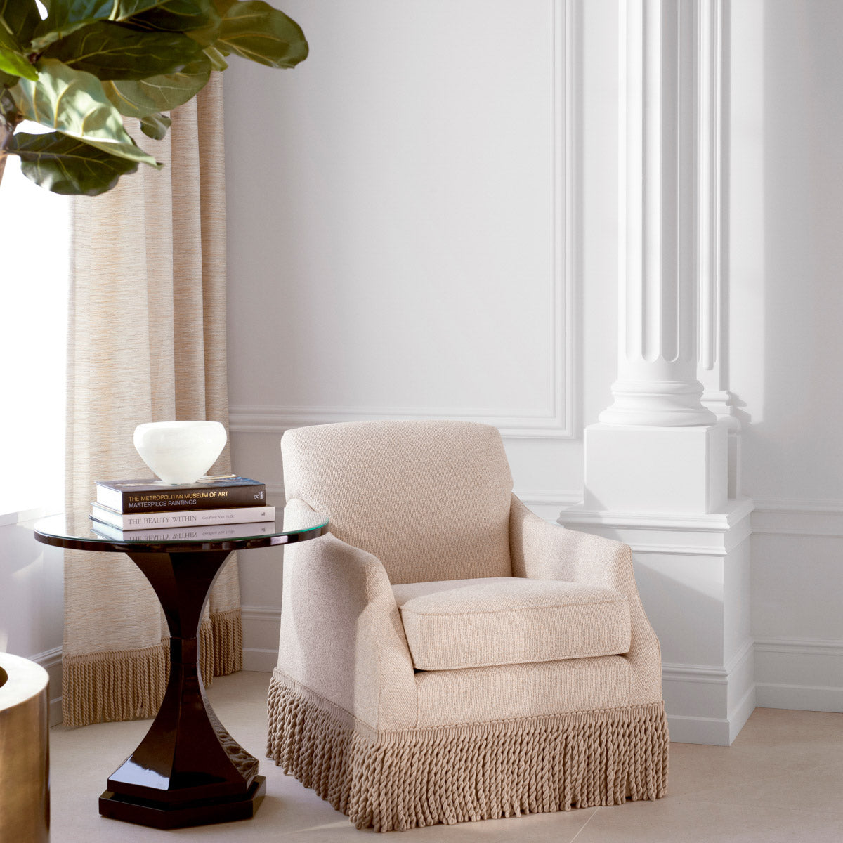 Eichholtz Side Table Harlem Drawing from the classic lines of The Met's columns, this table features a striking piano