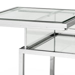 Eichholtz Side Table Harvey of clear tempered glass and a bottom of mirrored glass. Side Table Harvey Crafted by