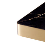 Eichholtz Side Table Luxus a sturdy base with brushed brass finish and a black ceramic tabletop with marble look