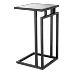 Eichholtz Side Table Marcus artisan expertise, features a lustrous gunmetal finish structure paired with a smoke glass top. Exuding
