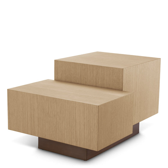 Eichholtz Side Table Nerone Featuring a square and a rectangular block on a right-angeld base, Side Table Nerone channels