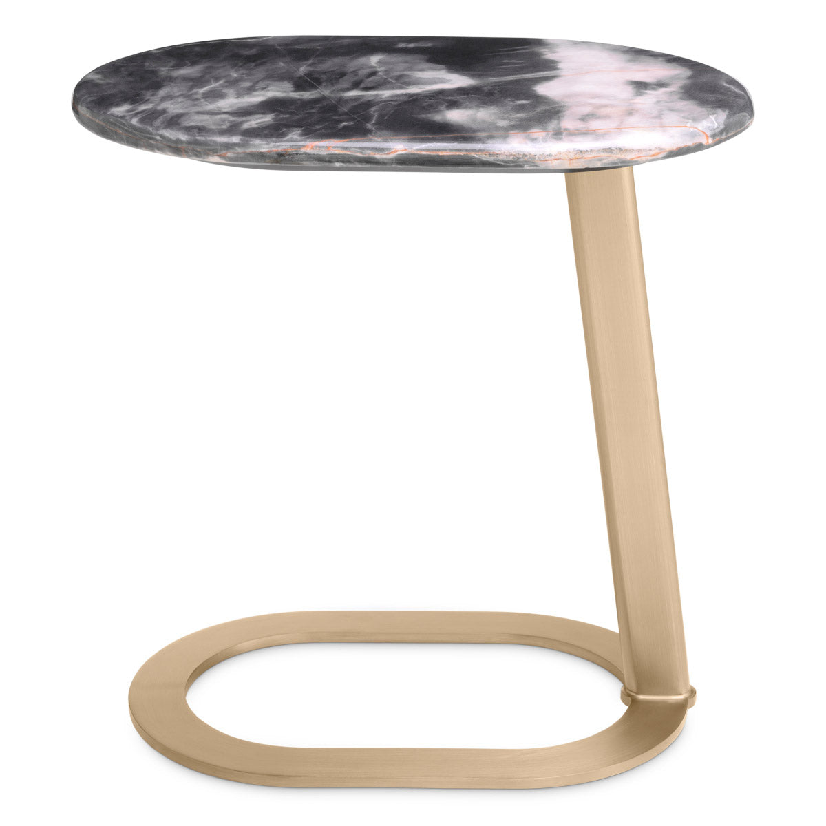 Eichholtz Side Table Oyo captivating allure. A sleek marble top showcases the natural beauty and veining patterns unique to