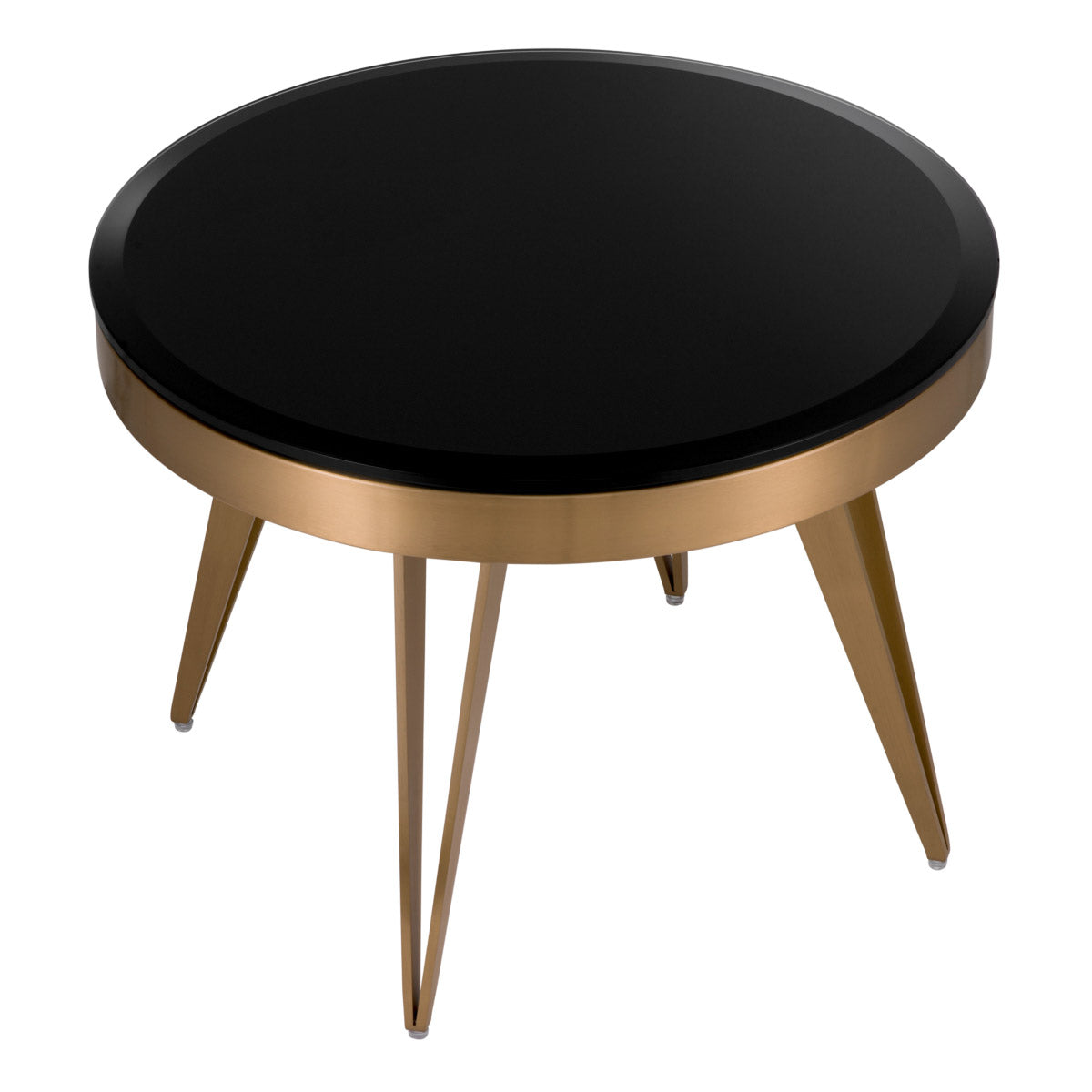Eichholtz Side Table Rocco bevelled black glass and contemporary style will add a chic touch to your ensemble. Anti-scratch
