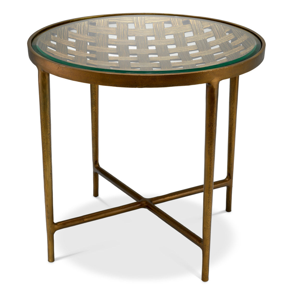 Eichholtz Side Table Sorrento Elevate your interior with the Sorrento Side Table, featuring an antique brass finish and a