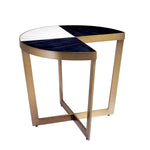 Eichholtz Side Table Turino brushed brass finish. One quarter of the tabletop has been cut out so this side