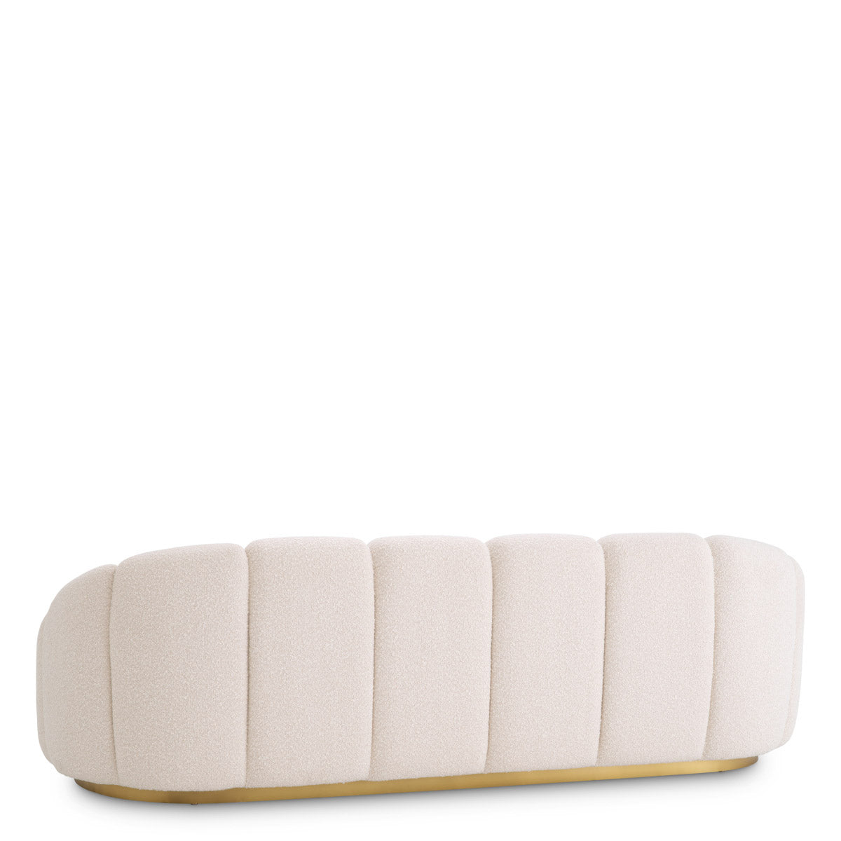 Eichholtz Sofa Inger deep stitching, whilst the cream-coloured fabric is underlined by a brushed brass base. Perfect for