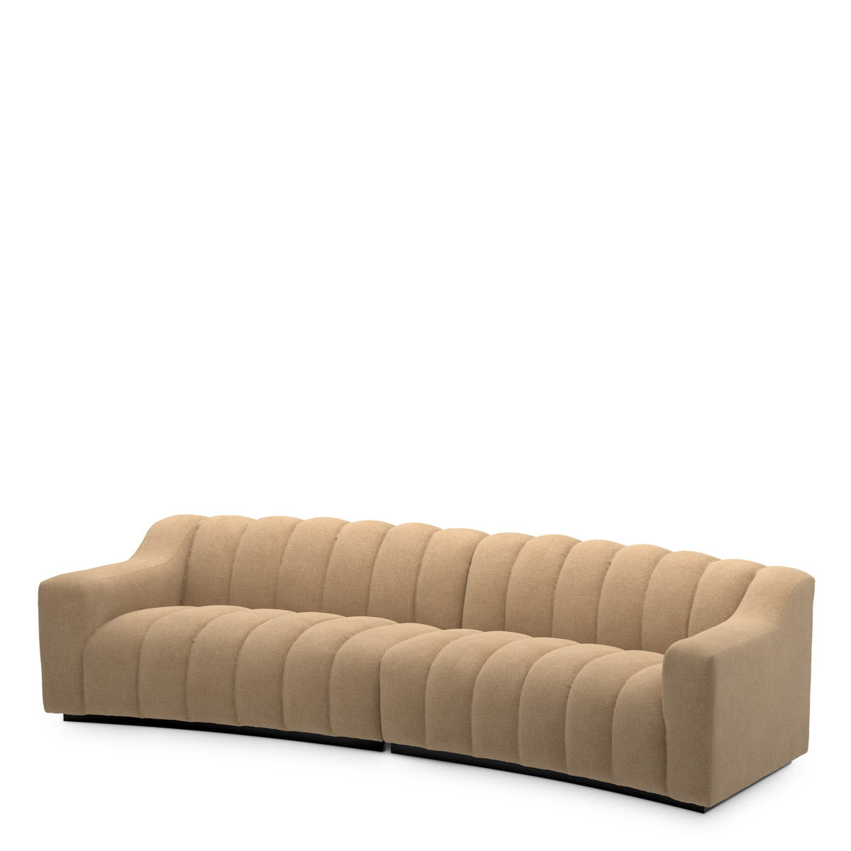 Eichholtz Sofa Kelly L "Emphasizing its distinctive shape, Sofa Kelly L Stratfort honey is wrapped in honey-colored upholstery that