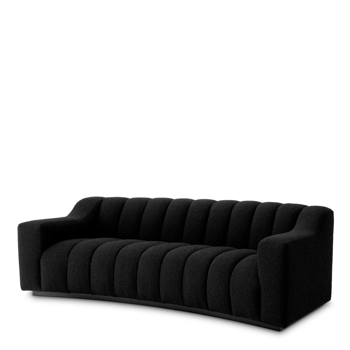 Eichholtz Sofa Kelly S Upholstered in black bouclé, Sofa Kelly will bring lots of charm and warmth to your