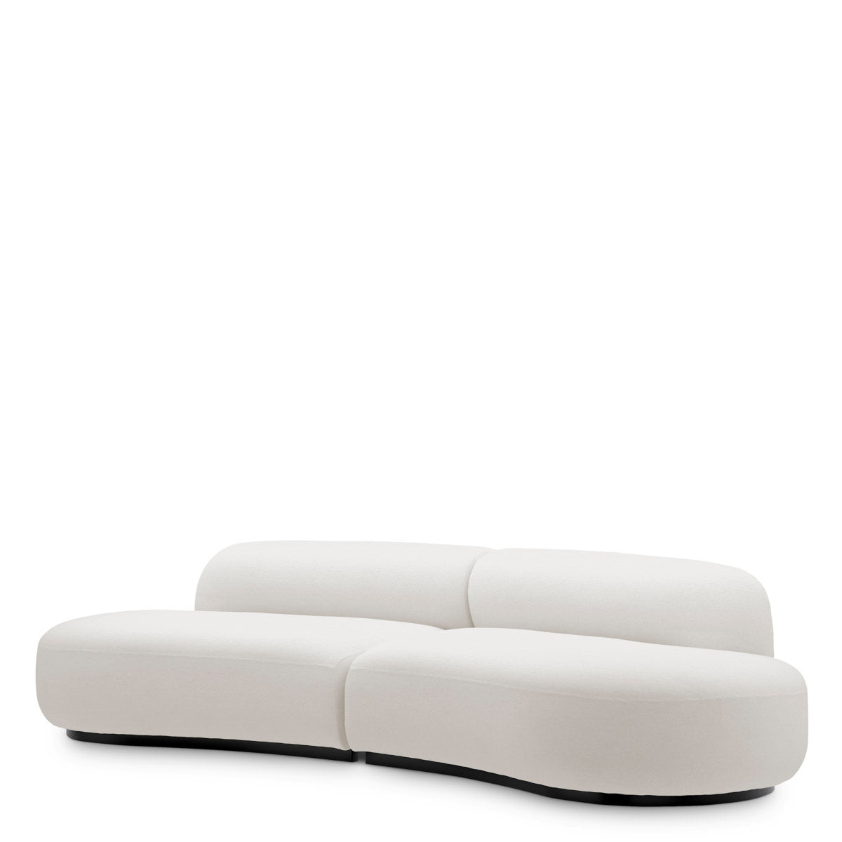 Eichholtz Sofa Björn S "Finished in muslin white, Sofa Björn S brings forward its soft, curved shape while remaining