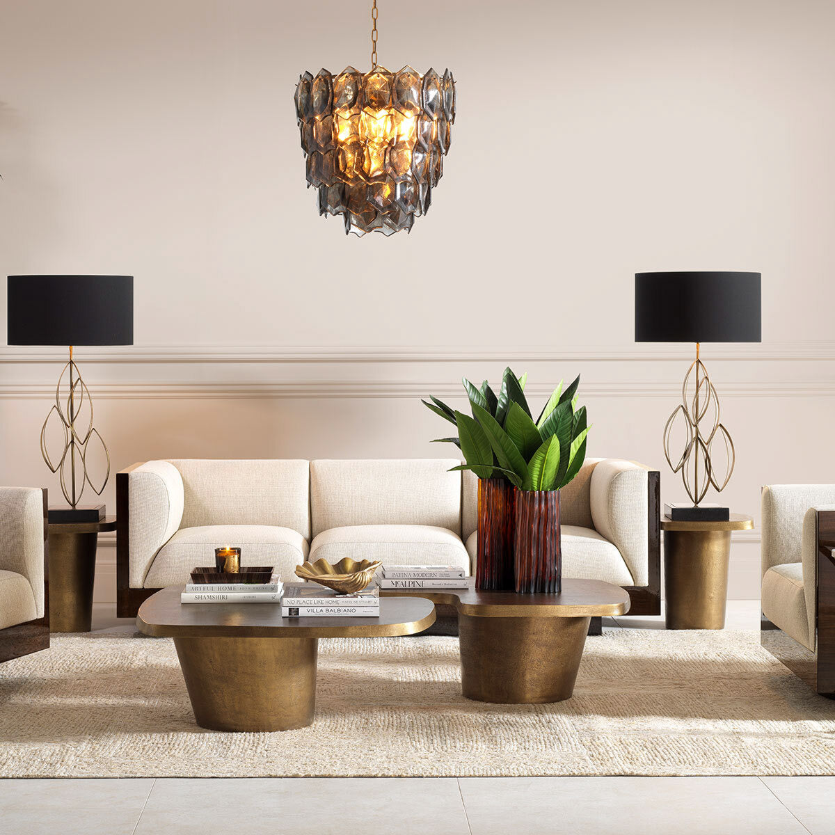 Eichholtz Sofa Sebastian sofa exudes modern elegance, featuring a high-gloss eucalyptus veneer and sumptuous Loki natural upholstery. Ele...