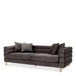 Eichholtz Sofa York The fabulous Savona grey velvet York Sofa with brushed brass legs oozes a touch of