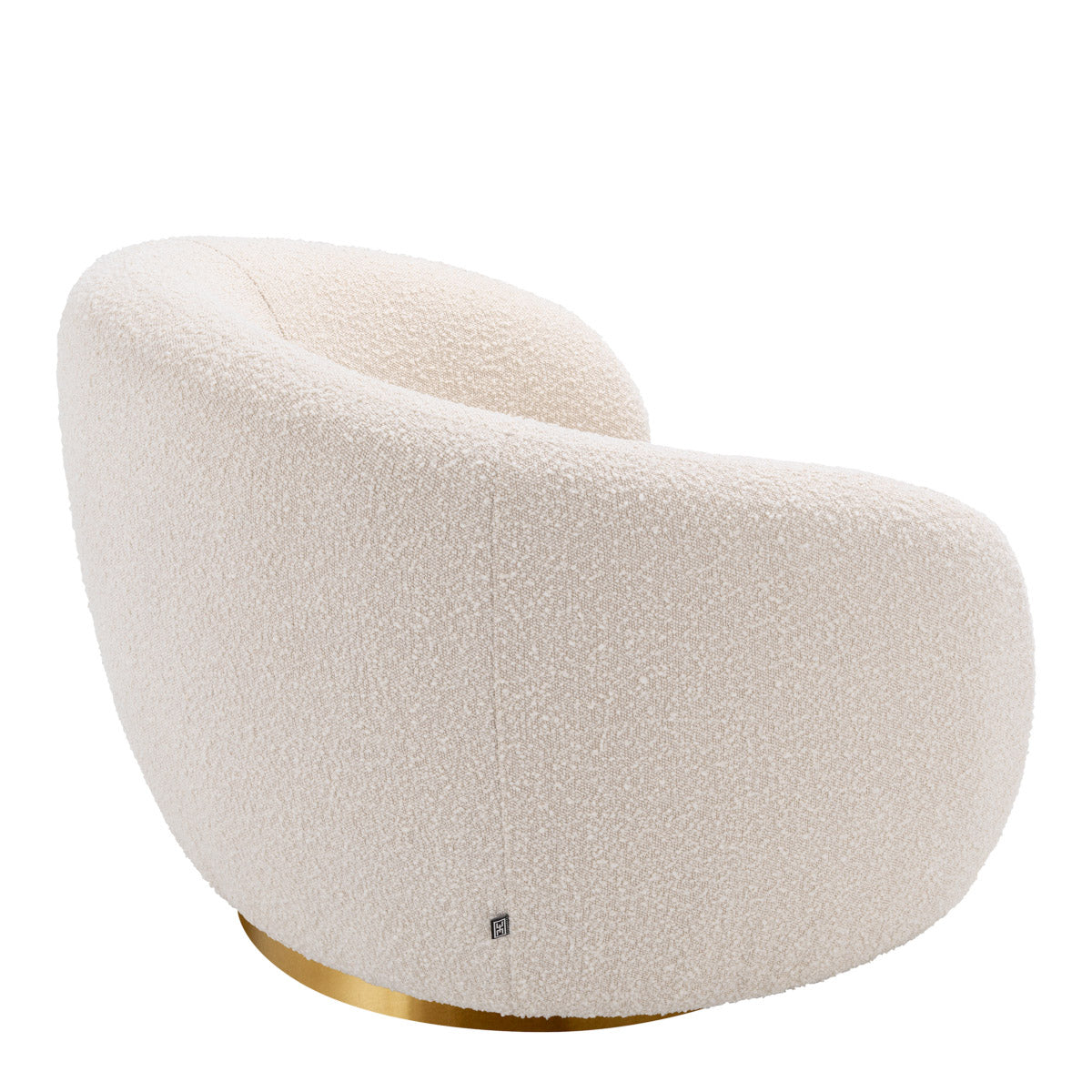Eichholtz Swivel Chair Brice bouclÃ© fabric and a brushed brass swivel base. Combine it with Sofa Brice for a